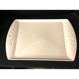 Ceriart White Serving Platter Large 12.5x 20”